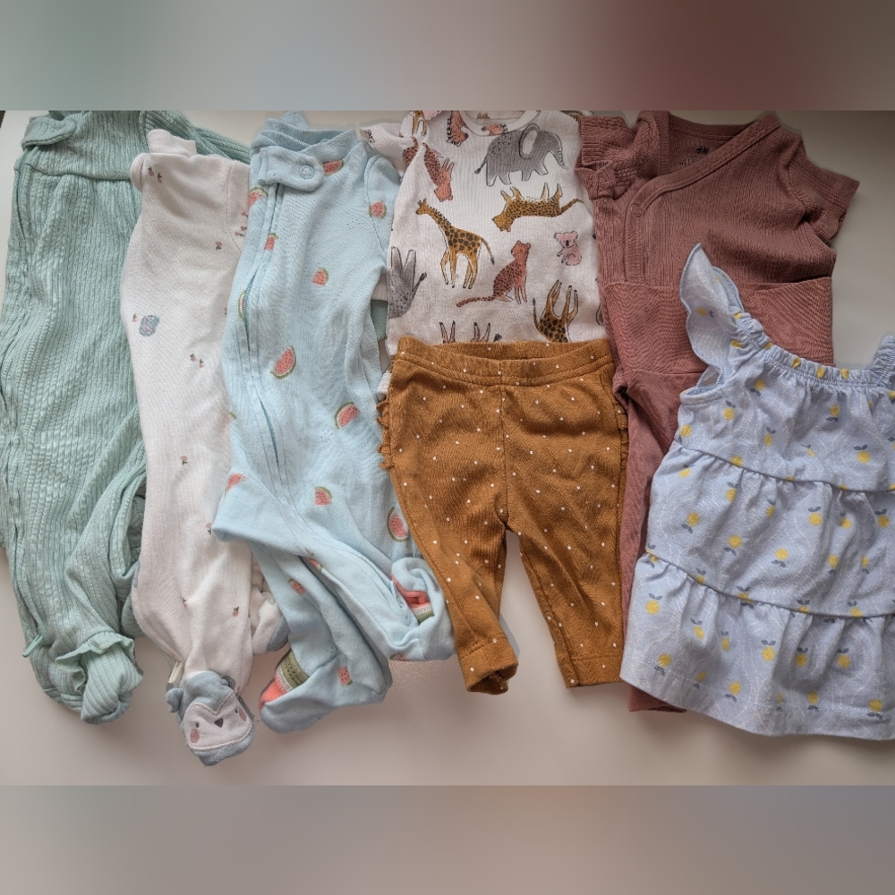 Baby Clothing Bundle with Animal and Watermelon Prints